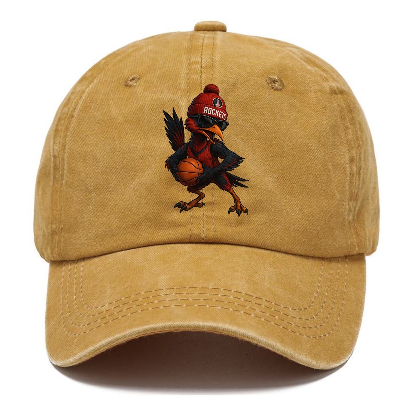 Houston Roadrunner wearing Rockets beanie with launch pad patch and wayfarer - Classic Cap - Golden Harvest(Yellow)