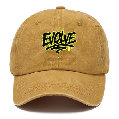 Bold typography design - "EVOLVE" - changing, becoming better - Classic Cap - Golden Harvest(Yellow)