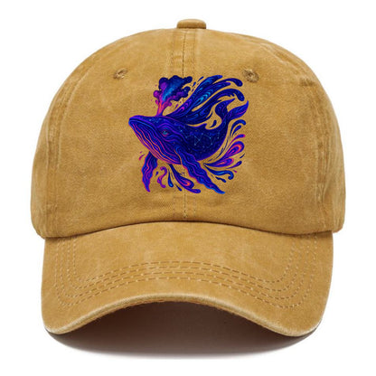 Majestic whale with body composed of galaxy clusters, stellar fins flowing like - Classic Cap - Golden Harvest(Yellow)