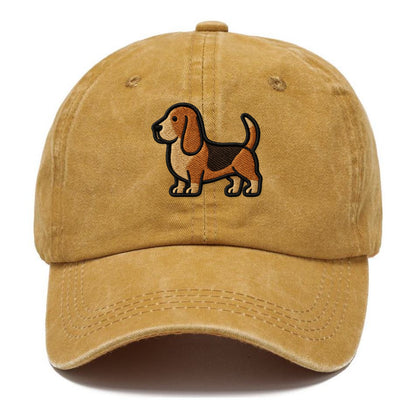 Basset Hound - Trendy low-rider design with prominent black outline - Classic Cap - Golden Harvest(Yellow)