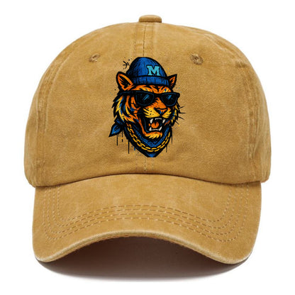 Memphis Tiger wearing Memphis beanie with M patch - Classic Cap - Golden Harvest(Yellow)