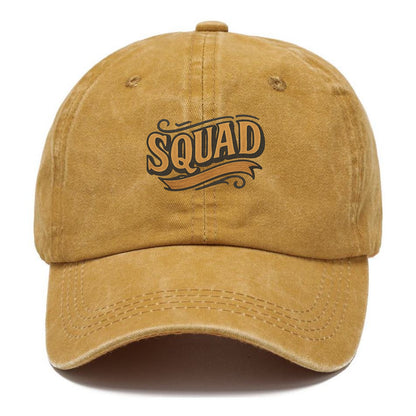Bold typography design - "SQUAD" - your crew, your people - Classic Cap - Golden Harvest(Yellow)