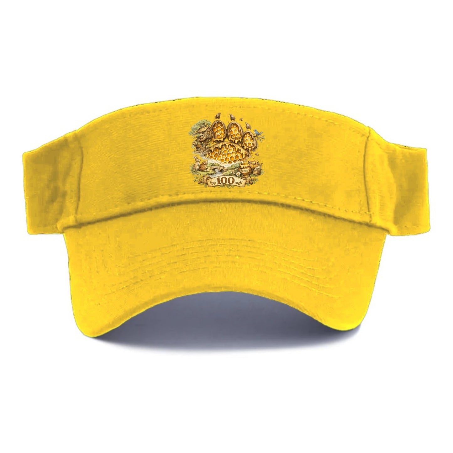HONEY PAW | Bear paw print filled with honeycomb | Sticky evidence | Forest treasure hunter - Visor - Golden Harvest(Yellow)