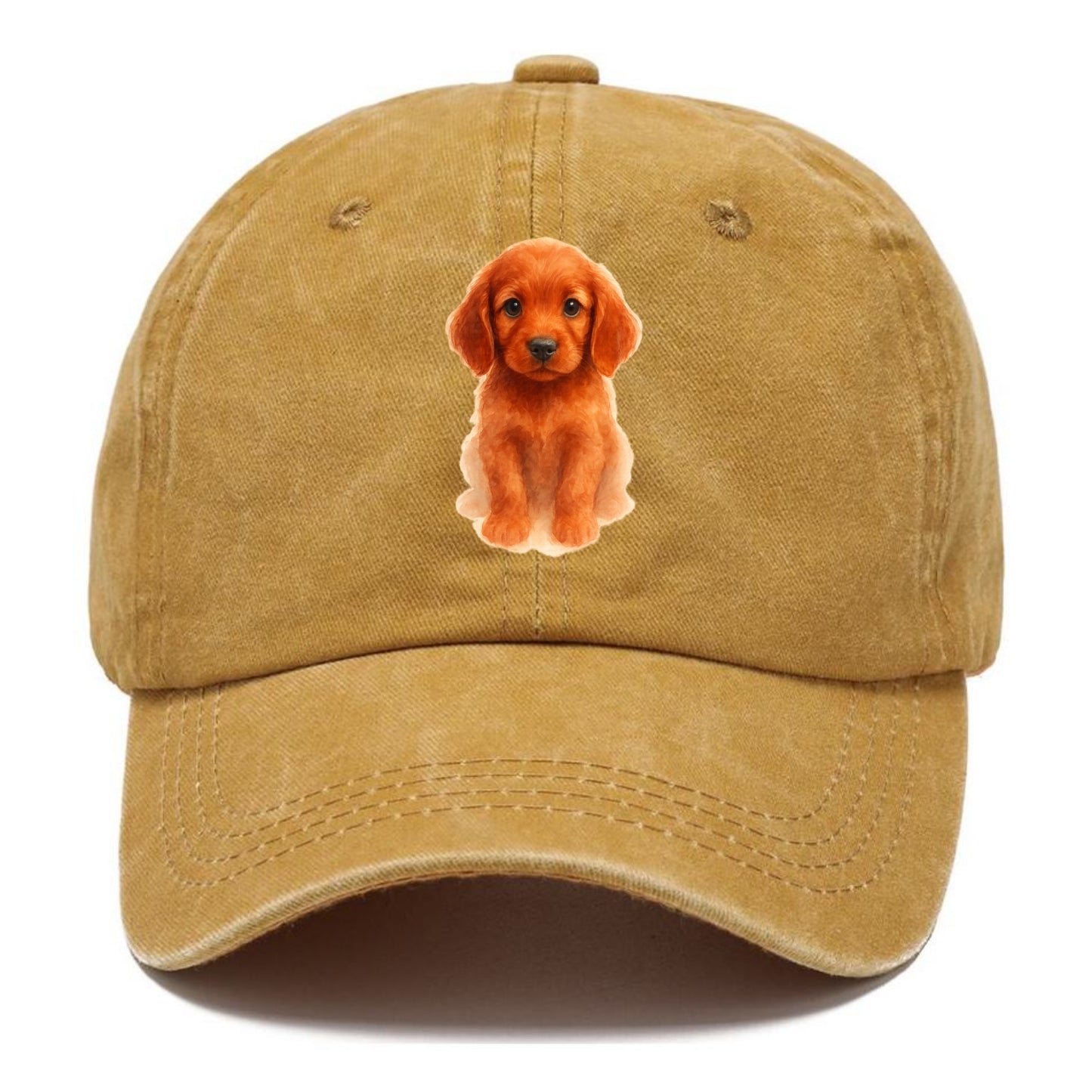 Baby Irish Setter Puppy - mahogany red coat, feathered ears, friendly eyes, - Classic Cap - Golden Harvest(Yellow)