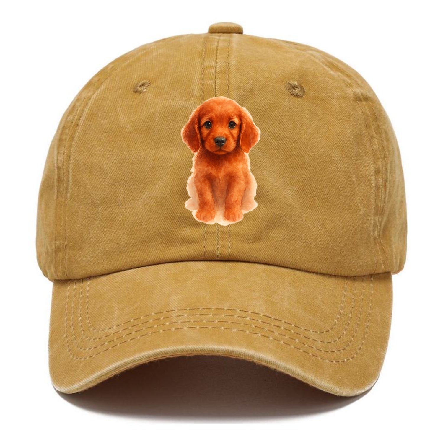 Baby Irish Setter Puppy - mahogany red coat, feathered ears, friendly eyes, - Classic Cap - Golden Harvest(Yellow)