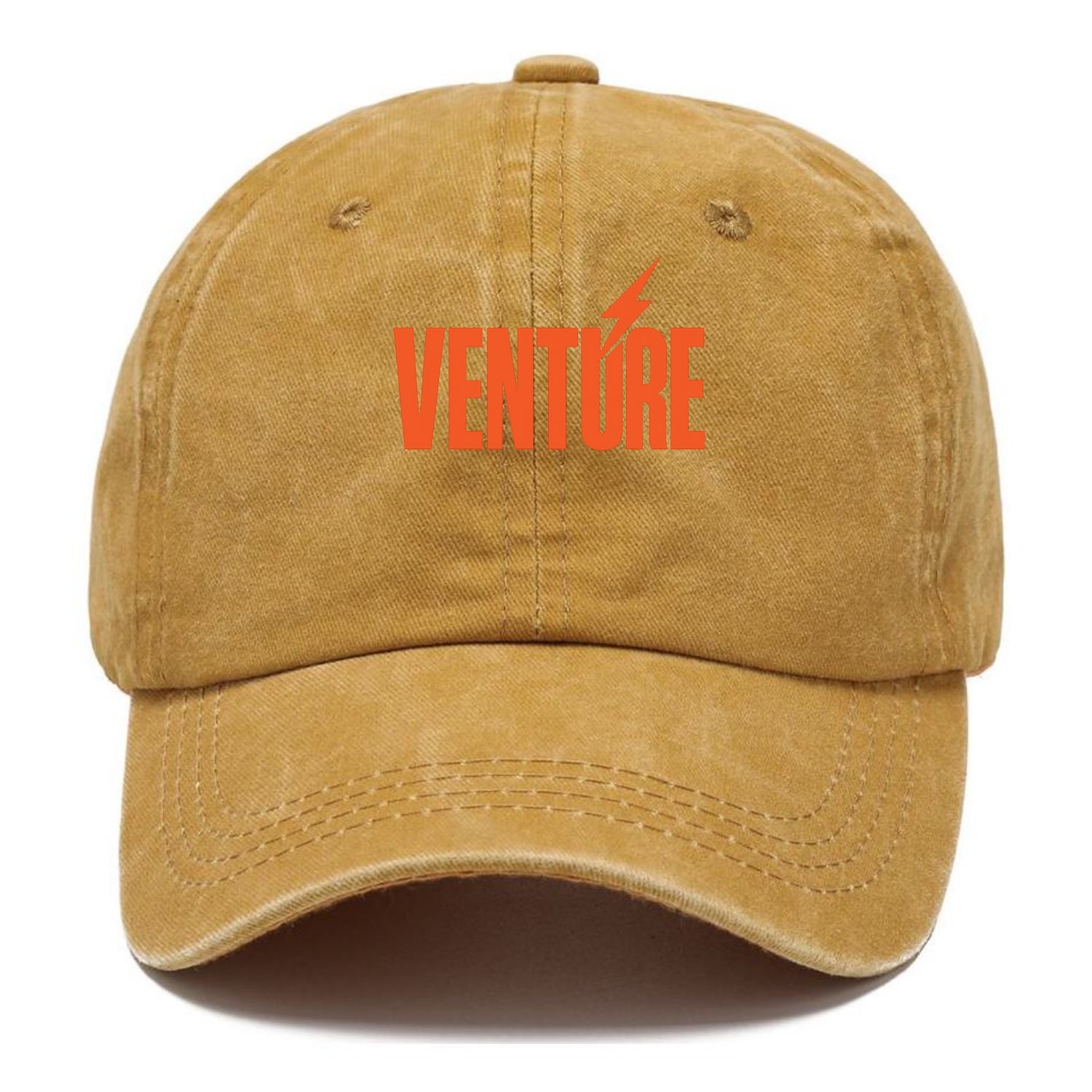 Bold typography design - "VENTURE" - taking risks, bold exploration - Classic Cap - Golden Harvest(Yellow)