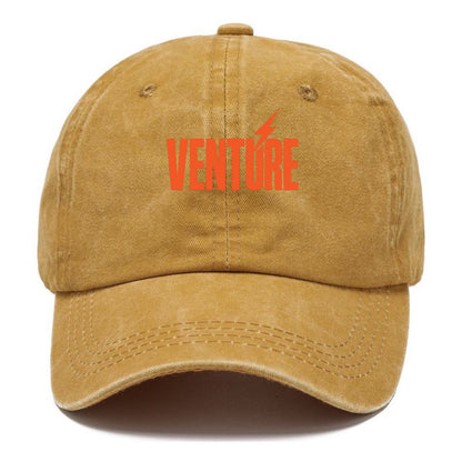 Bold typography design - "VENTURE" - taking risks, bold exploration - Classic Cap - Golden Harvest(Yellow)