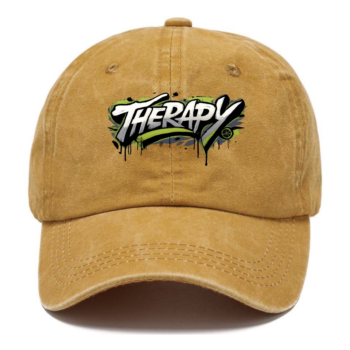 Bold typography design - "THERAPY" - mental health, getting help - Classic Cap - Golden Harvest(Yellow)