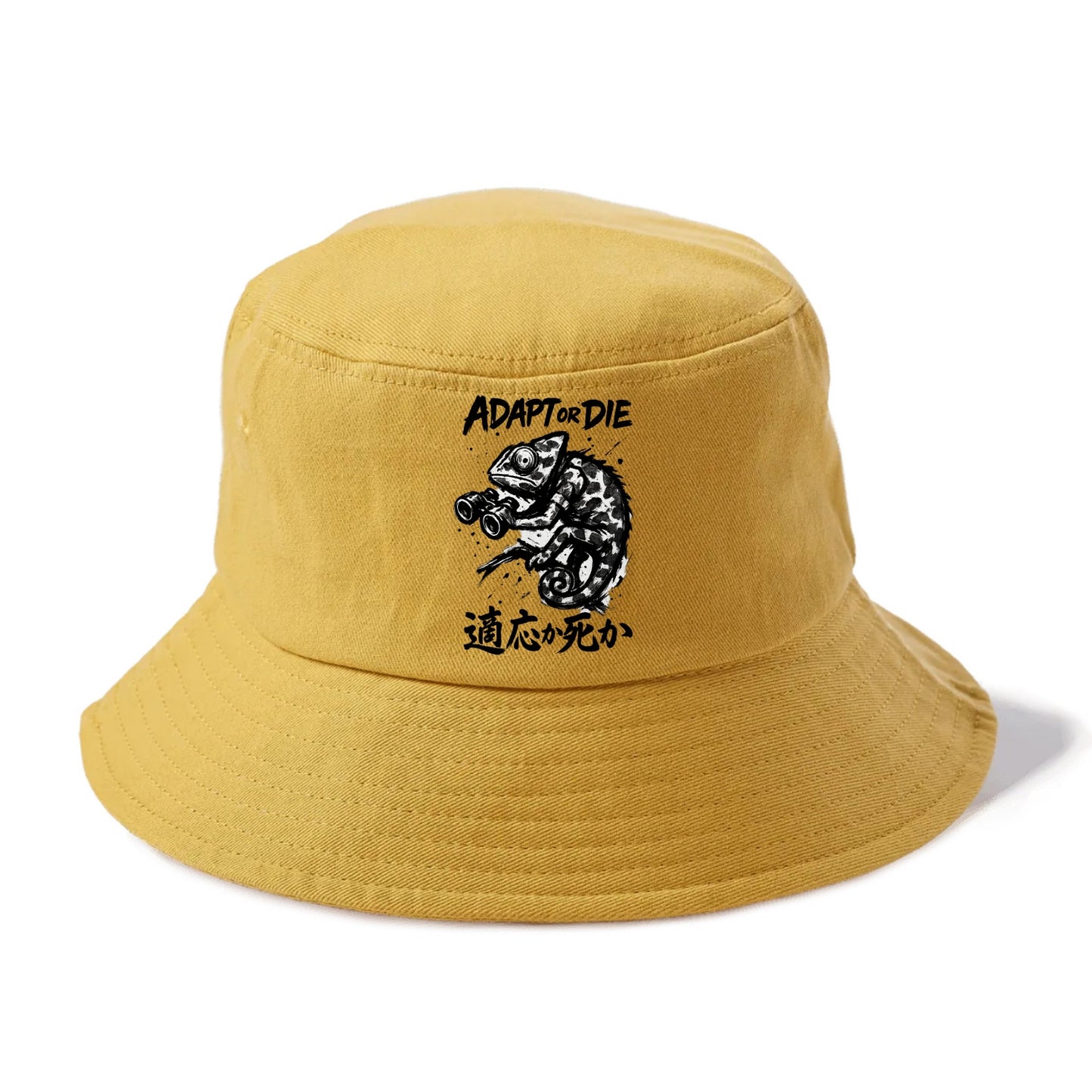 Adapt or Die - Chameleon in military cam Bucket Hat - Golden Harvest(Yellow)
