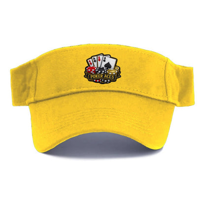 Embroidered patch design - POKER ACES - four aces with chips in red, black and gold - Visor - Golden Harvest(Yellow)