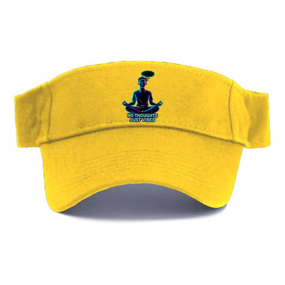 Peaceful floating figure with empty thought bubble - "no thoughts just vibes" zen state - Visor - Golden Harvest(Yellow)