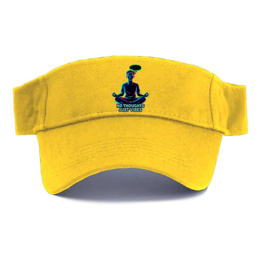 Peaceful floating figure with empty thought bubble - "no thoughts just vibes" zen state - Visor - Golden Harvest(Yellow)