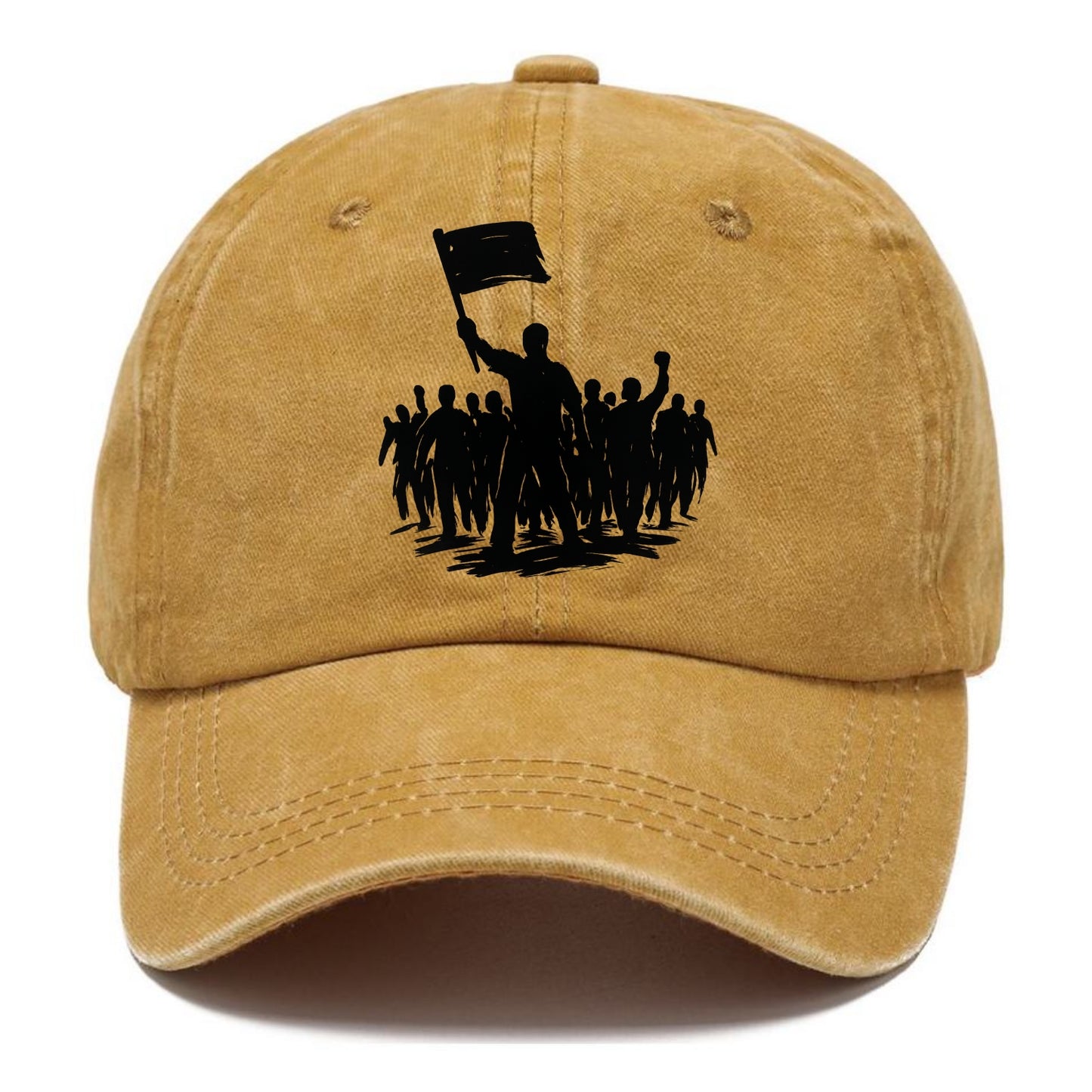 Crowd of protesters marching - solidarity movement ink painting - Classic Cap - Golden Harvest(Yellow)