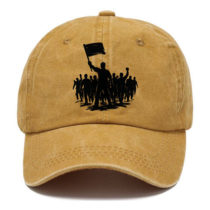 Crowd of protesters marching - solidarity movement ink painting - Classic Cap - Golden Harvest(Yellow)