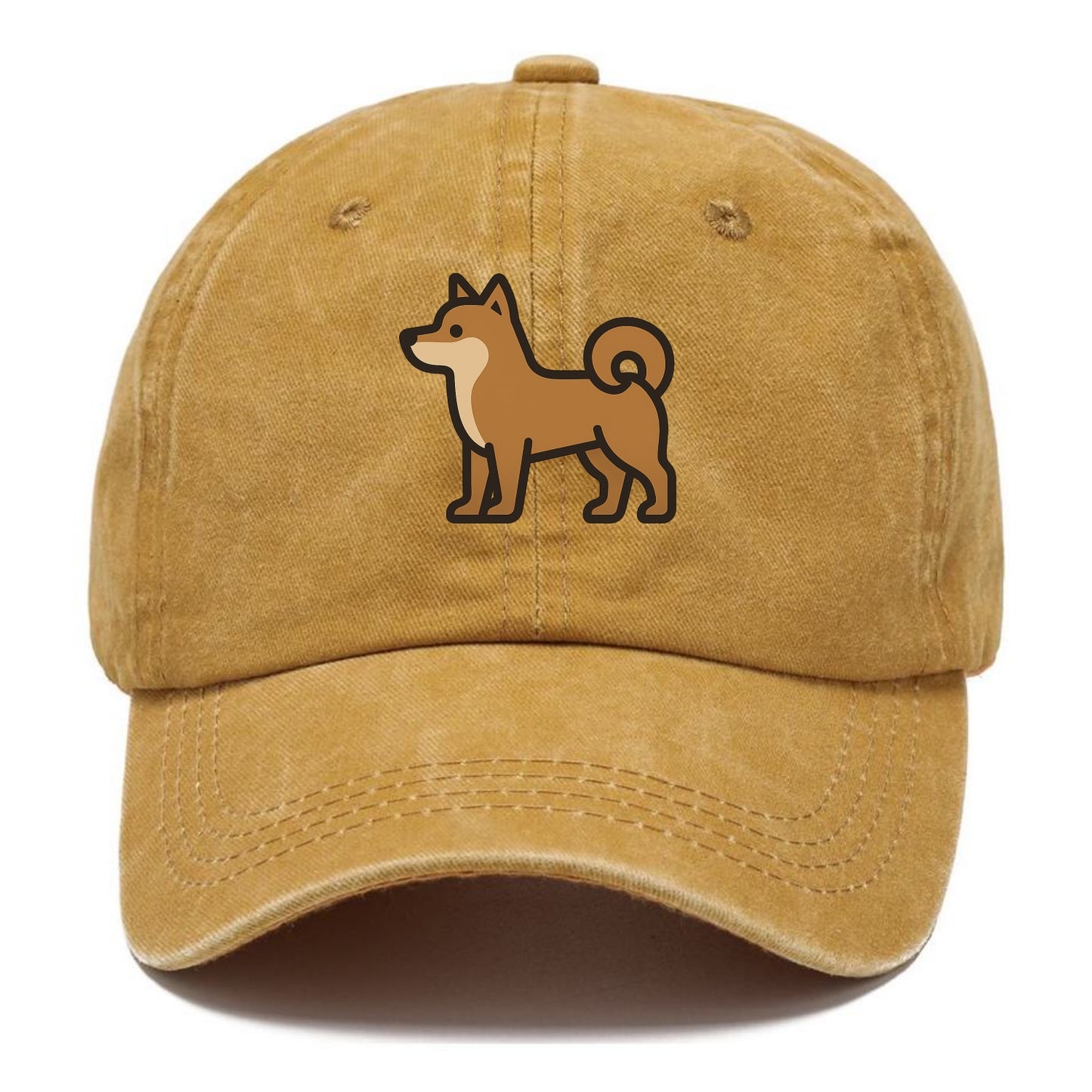 Shiba Inu - Red sesame flat side profile - Classic Cap - Golden Harvest(Yellow)