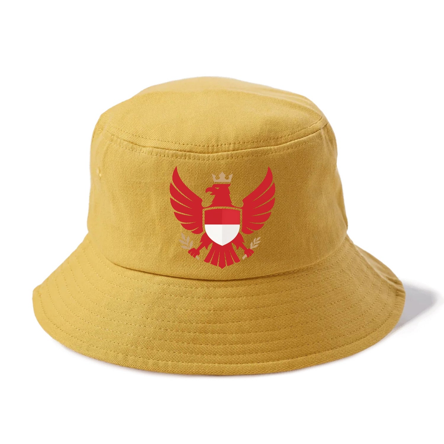 Indonesia Heritage Badge (heraldic Garuda With Indonesian Styling) Bucket Hat - Golden Harvest(Yellow)