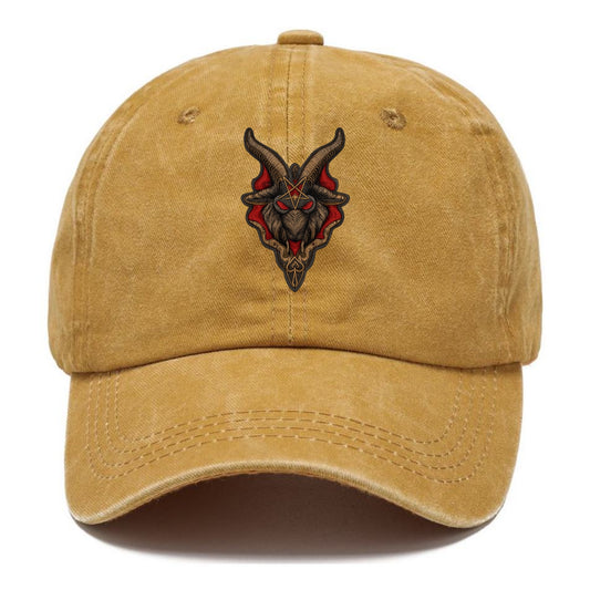 BAPHOMET HEAD - goat head symbol in black and red , occult - Classic Cap - Golden Harvest(Yellow)