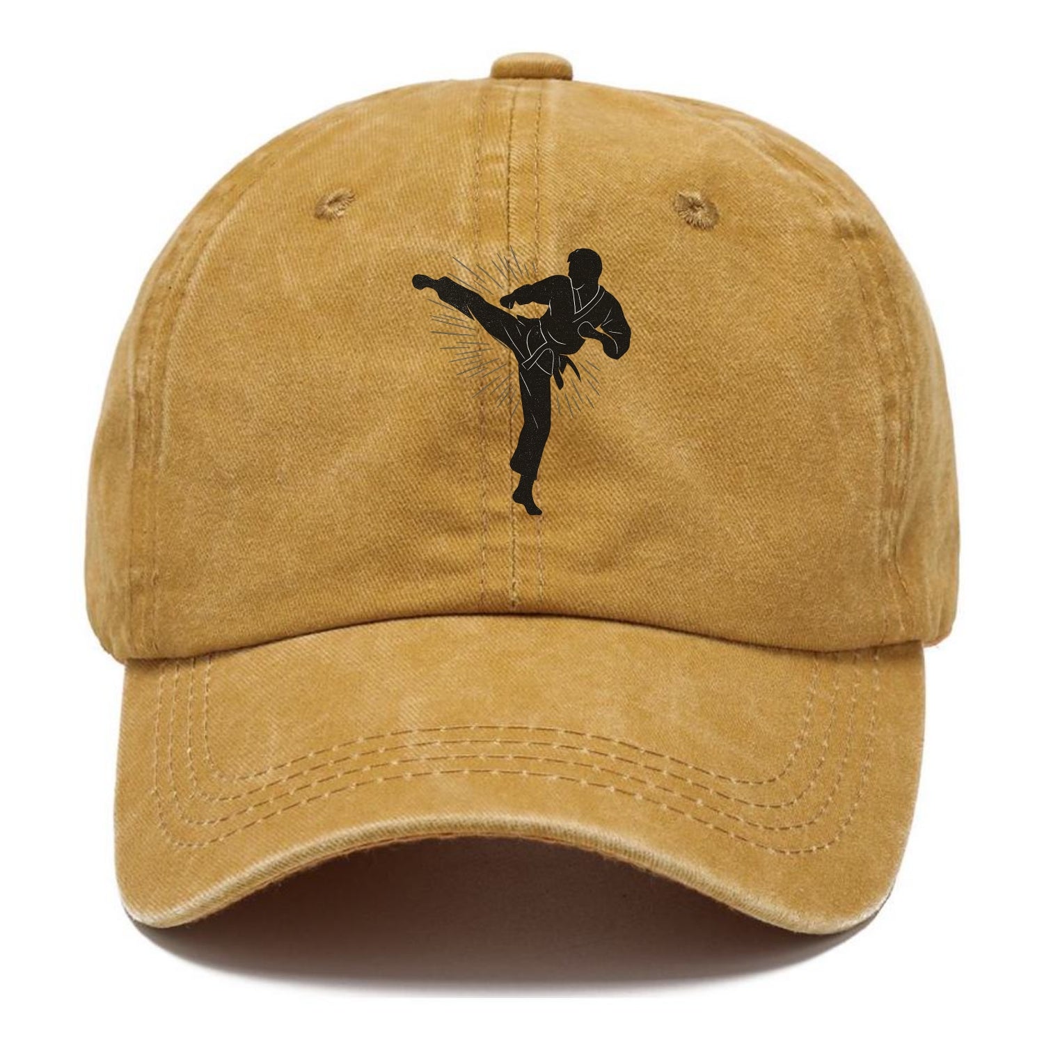 Taekwondo athlete spinning heel kick - Classic Cap - Golden Harvest(Yellow)
