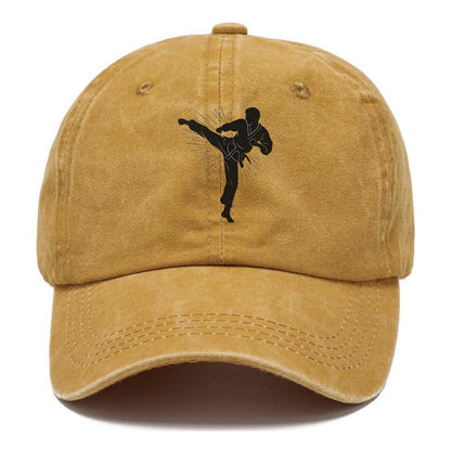 Taekwondo athlete spinning heel kick - Classic Cap - Golden Harvest(Yellow)