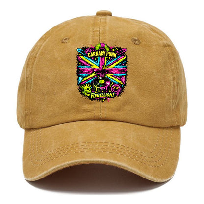 CARNABY PUNK | Swinging 60s meets 70s punk | Psychedelic Union Jack pattern | Bold - Classic Cap - Golden Harvest(Yellow)