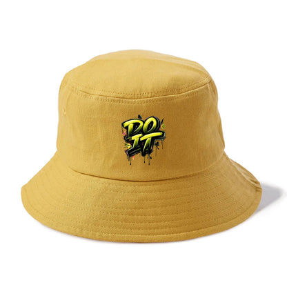 Bold typography design - "DO IT" - just do it, stop waiting - Bucket Hat - Golden Harvest(Yellow)