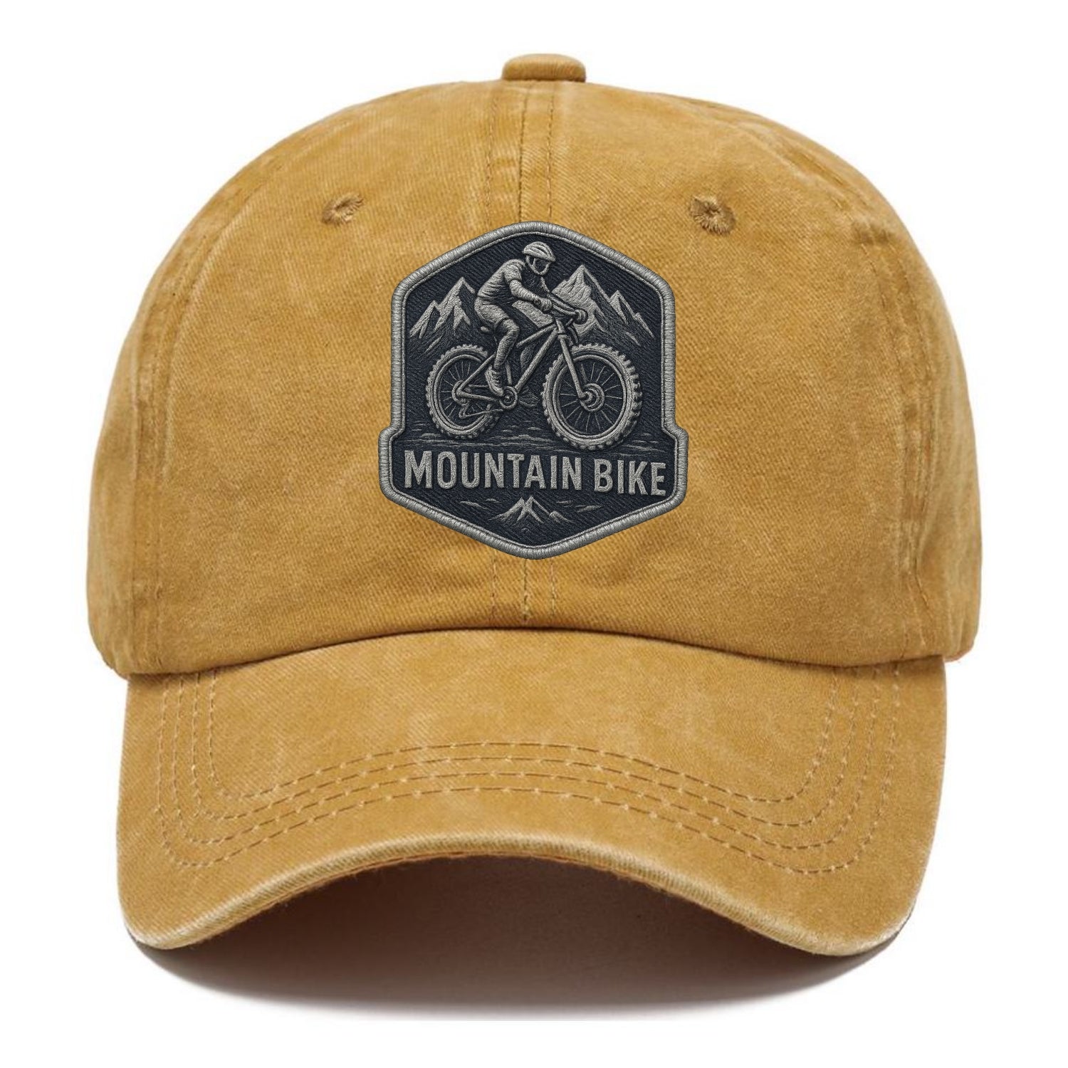 Mountain bike with rugged tires - cyclist badge - Classic Cap - Golden Harvest(Yellow)
