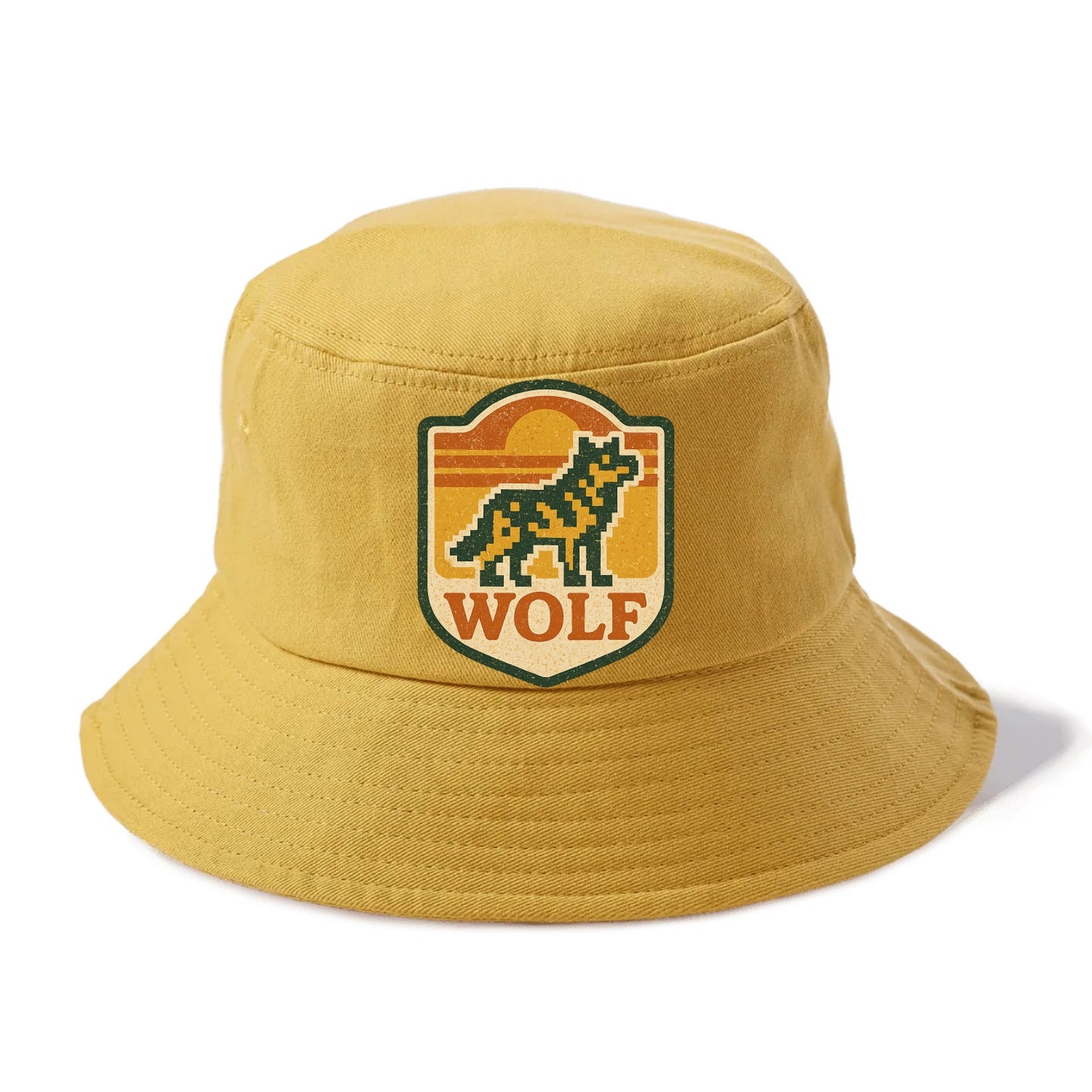 Digital Pixel Wolf  - Bucket Hat - Golden Harvest(Yellow)