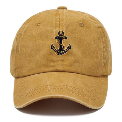ANCHOR ROPE - classic anchor with rope in navy and gold , sailor - Classic Cap - Golden Harvest(Yellow)