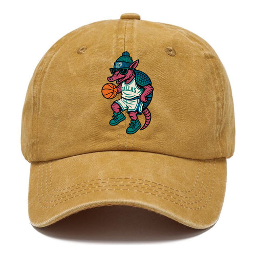 Dallas Armadillo wearing Mavericks beanie with cowboy hat patch and wayfarer - Classic Cap