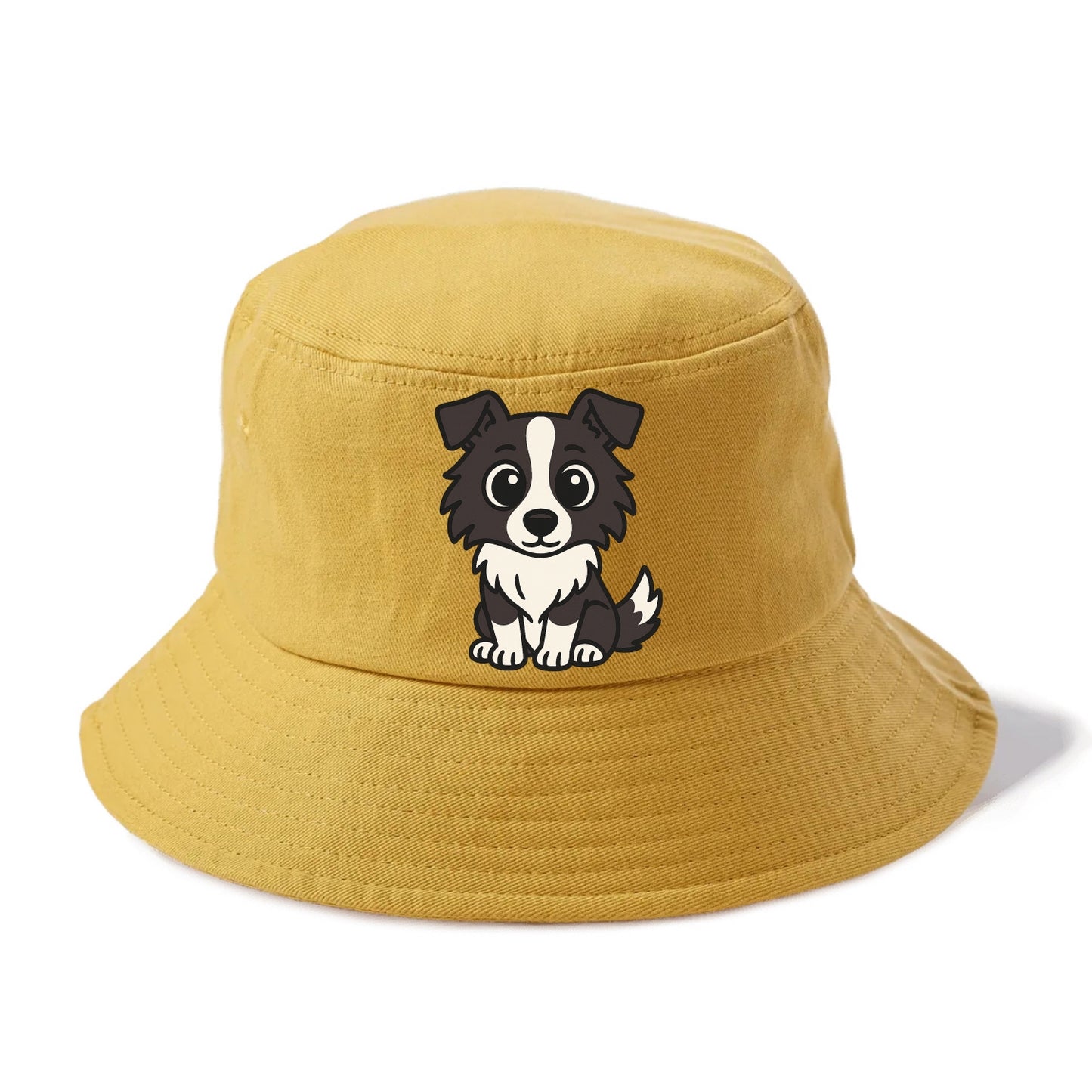 Border Collie - Intense stare sitting pose - Bucket Hat - Golden Harvest(Yellow)