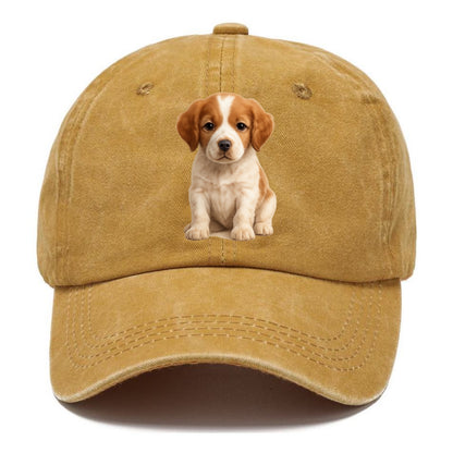 Baby Brittany Puppy - orange and white, compact, bright eyes, feathered, - Classic Cap - Golden Harvest(Yellow)