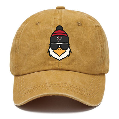Atlanta Falcon wearing Falcons red and black beanie with pom pom and wayfarer - Classic Cap - Golden Harvest(Yellow)
