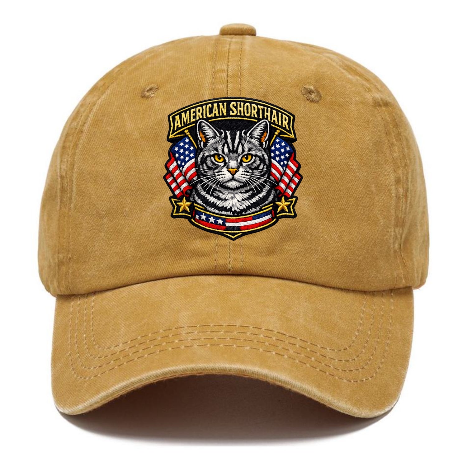 AMERICAN SHORTHAIR - classic american cat in silver tabby , all-American cat - Classic Cap - Golden Harvest(Yellow)