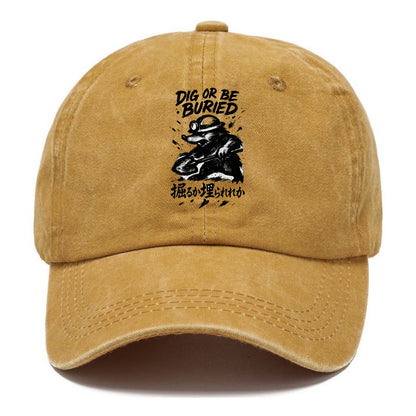 Dig or Be Buried - Mole holding shovel w Classic Cap - Golden Harvest(Yellow)