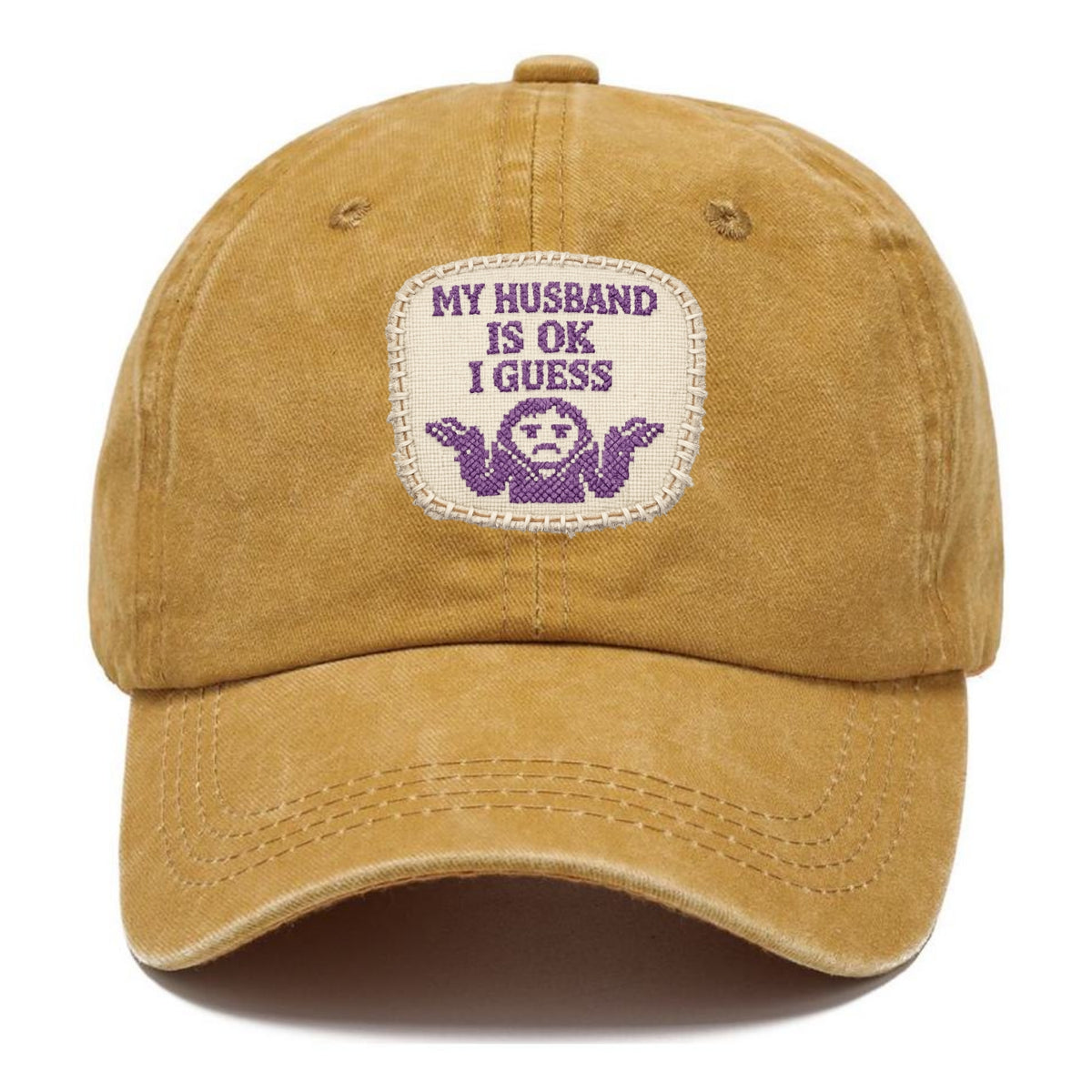 MY HUSBAND IS OK I GUESS - purple ok shrug - purple - mediocre husband - Classic Cap - Golden Harvest(Yellow)
