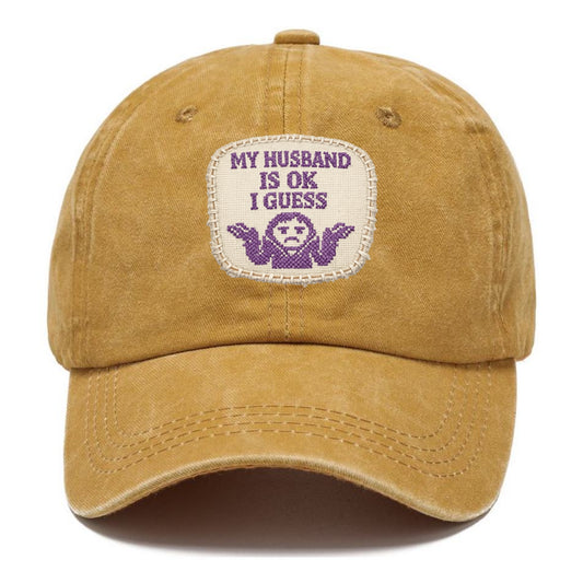 MY HUSBAND IS OK I GUESS - purple ok shrug - purple - mediocre husband - Classic Cap - Golden Harvest(Yellow)