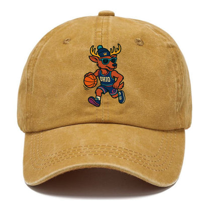Ohio Deer wearing Cavs beanie with crown patch and wayfarer sunglasses - Classic Cap - Golden Harvest(Yellow)