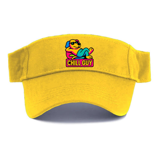 Super relaxed dog character lounging unbothered - "Chill Guy" meme energy, laid back vibes - Visor - Golden Harvest(Yellow)