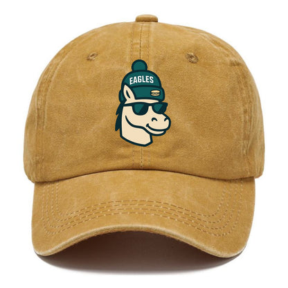 Philadelphia Horse wearing Eagles beanie with cheesesteak patch and wayfarer - Classic Cap - Golden Harvest(Yellow)
