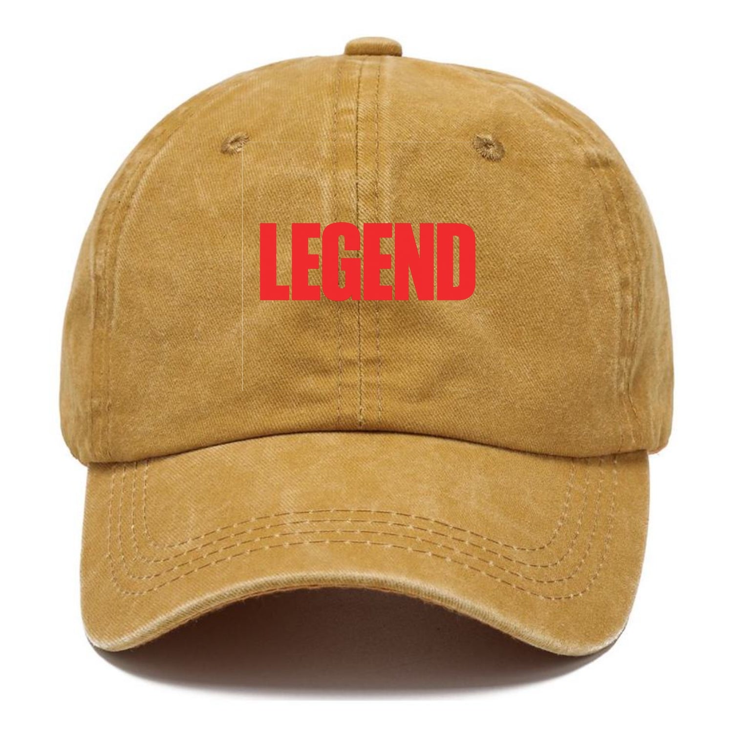 Bold typography design - "LEGEND" - remarkable person, iconic status - Classic Cap - Golden Harvest(Yellow)