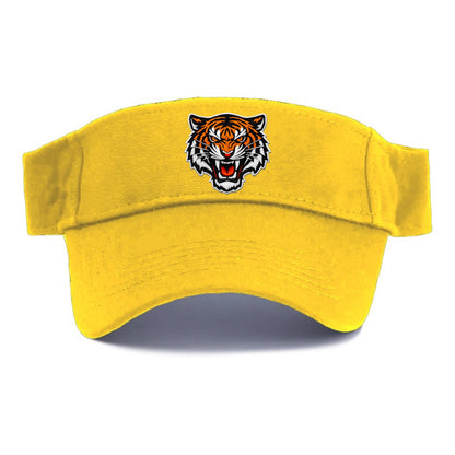 TIGER STRIPES FACE - fierce tiger face in orange, black and white , predator power - Visor - Golden Harvest(Yellow)