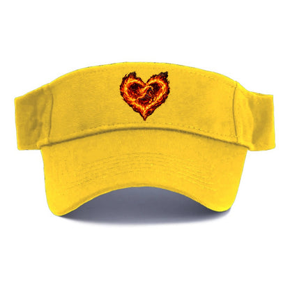 HEART OF FIRE | Flaming heart with horse silhouette inside | Passion embodied | Love and - Visor - Golden Harvest(Yellow)