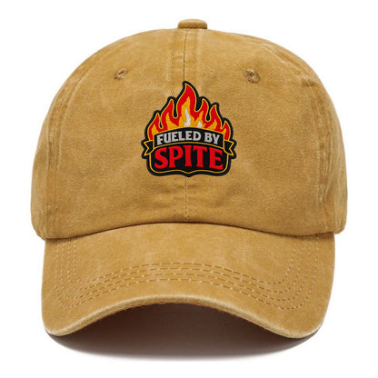FUELED BY SPITE - fire with text in black and red , petty motivation - Classic Cap - Golden Harvest(Yellow)
