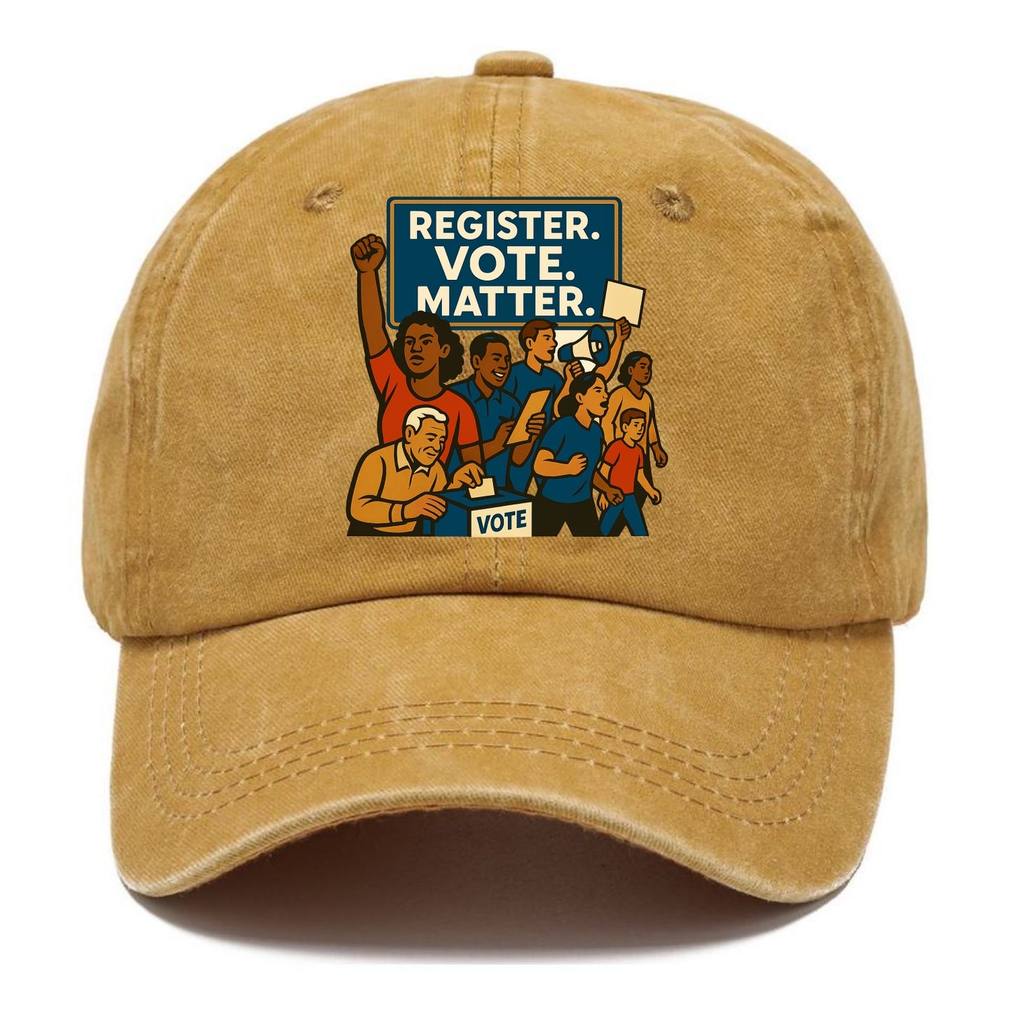 Voter registration drive bringing community together - "Register. Vote. Matter." - - Classic Cap - Golden Harvest(Yellow)