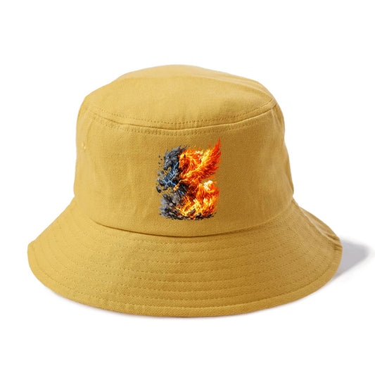 THUNDER FIRE | Horse combining lightning and flame | Electric fire | Storm energy | - Bucket Hat - Golden Harvest(Yellow)