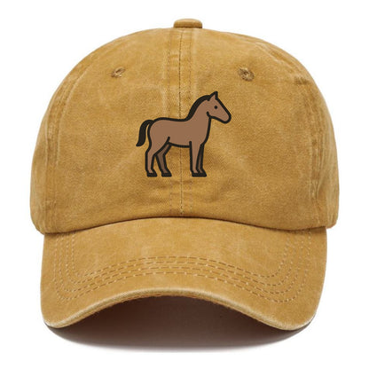 Horse - Brown standing pose flat side profile - Classic Cap - Golden Harvest(Yellow)