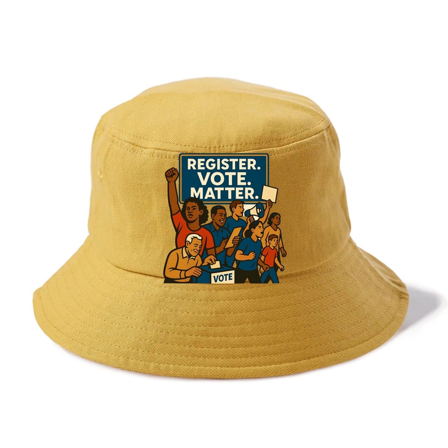 Voter registration drive bringing community together - "Register. Vote. Matter." - - Bucket Hat - Golden Harvest(Yellow)