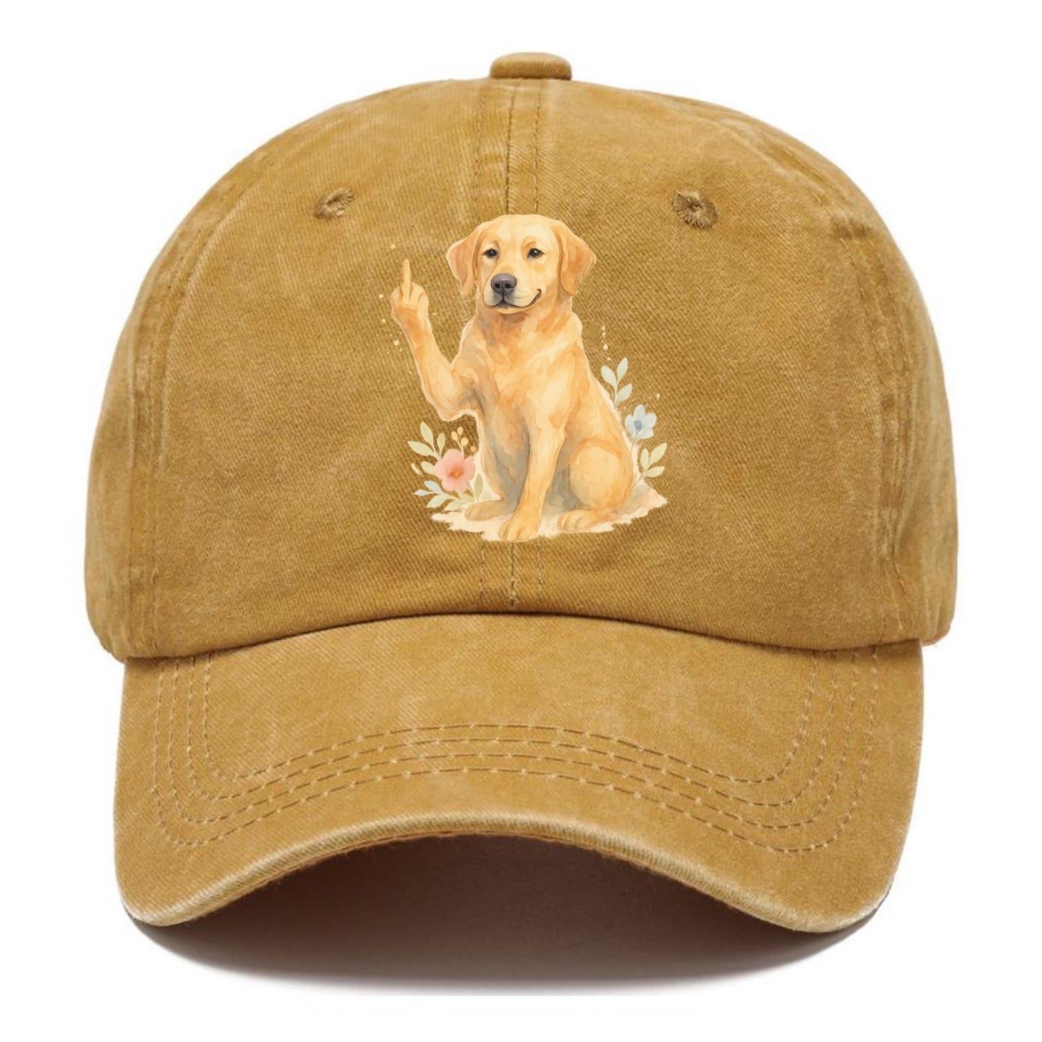 Labrador Retriever yellow sitting pretty, friendly face, strong paw up with sass - Classic Cap - Golden Harvest(Yellow)