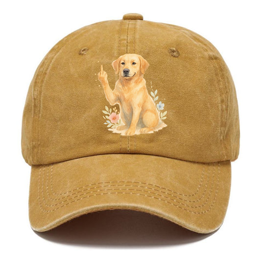 Labrador Retriever yellow sitting pretty, friendly face, strong paw up with sass - Classic Cap - Golden Harvest(Yellow)