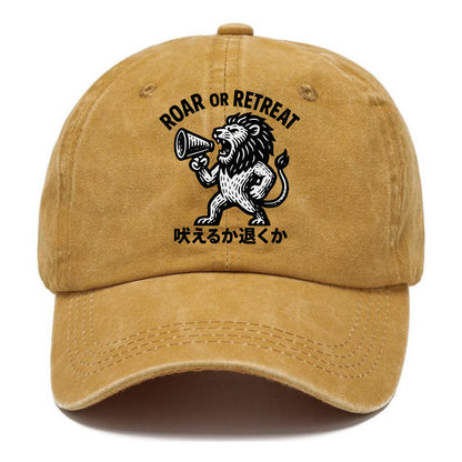 Roar or Retreat - Lion shouting into vin Classic Cap - Golden Harvest(Yellow)